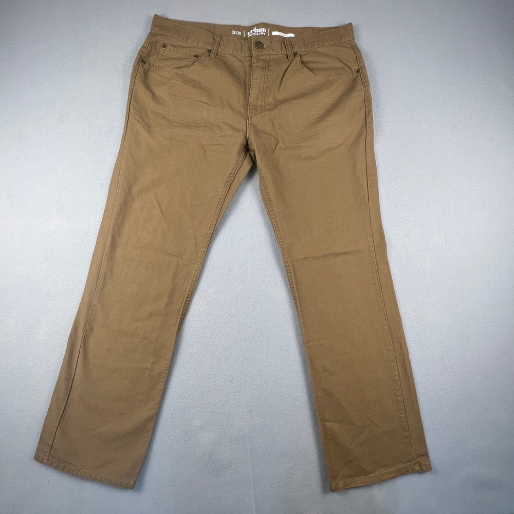 Urban Pipeline Straight Leg Pants Mens 36x30 Brown 5-Pocket Casual Work Chino